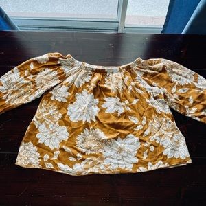 Papaya Orange/Yellow Off-Shoulder Top